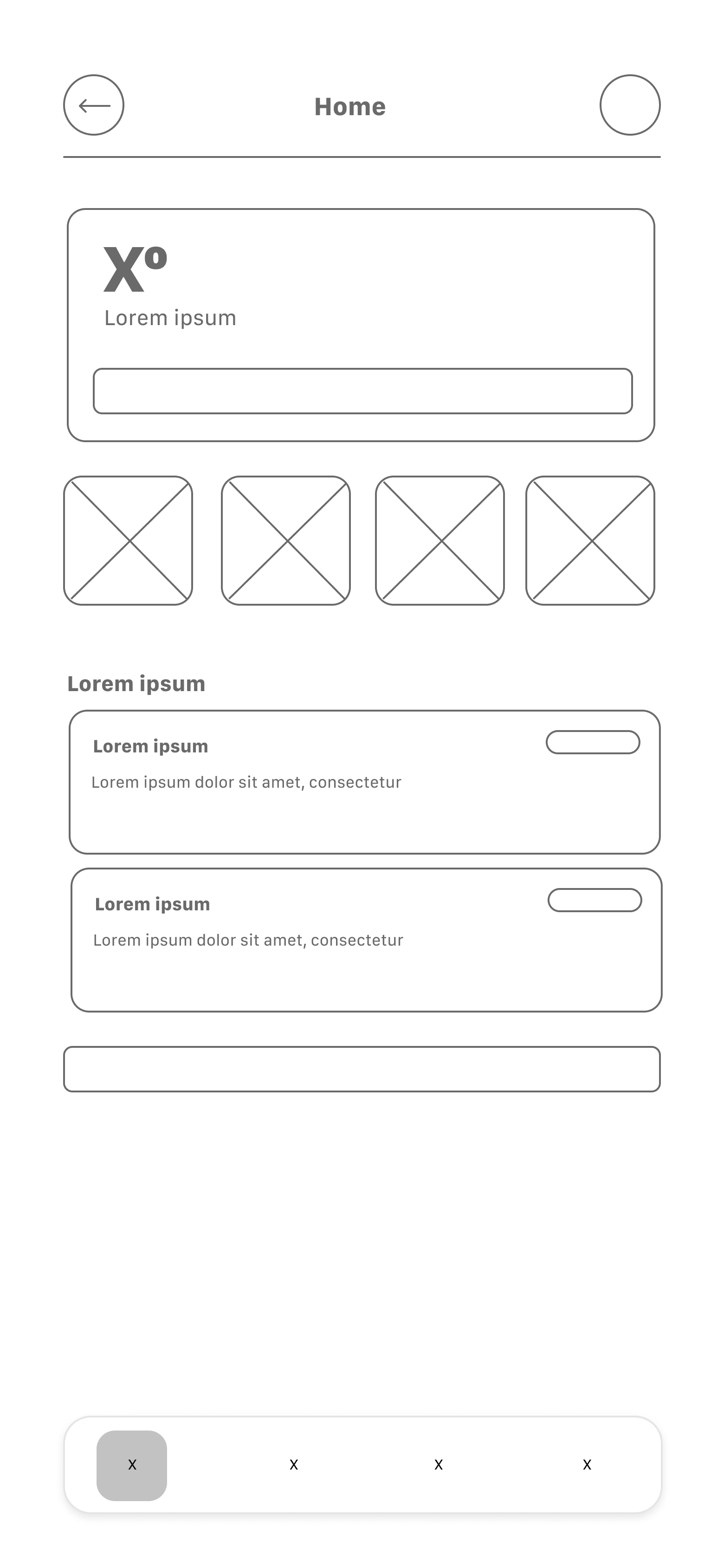 Wireframe av startsida